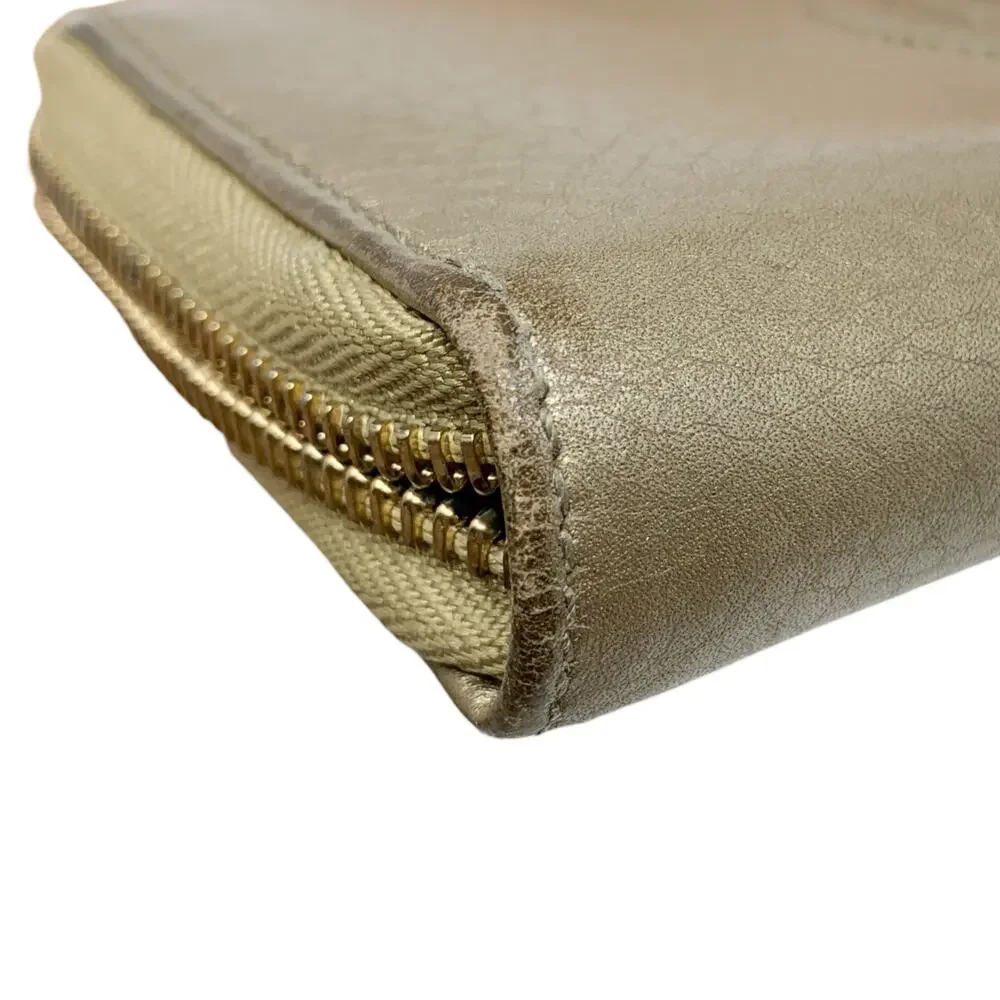 Gucci Soho Gold Leather Zip Around Continental Wallet Tassel